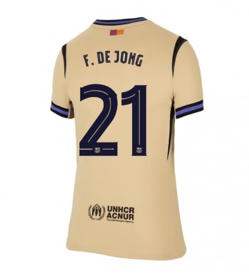 Lacne Ženy Futbalové dres Barcelona Frenkie de Jong #21 2025-26 Krátky Rukáv - Preč